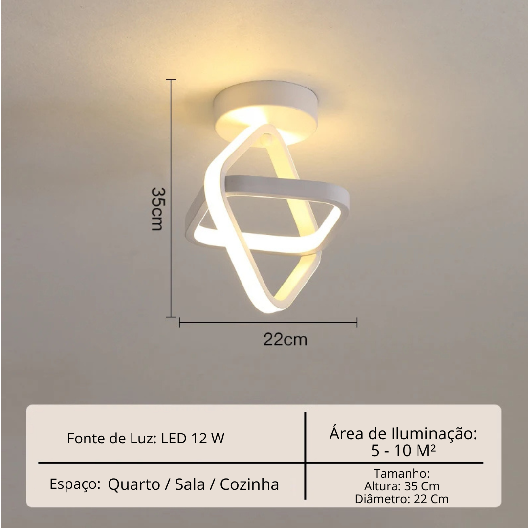 Lustre Moderno em LED para Sala de Estar - Iluminação Elegante e Eficiente