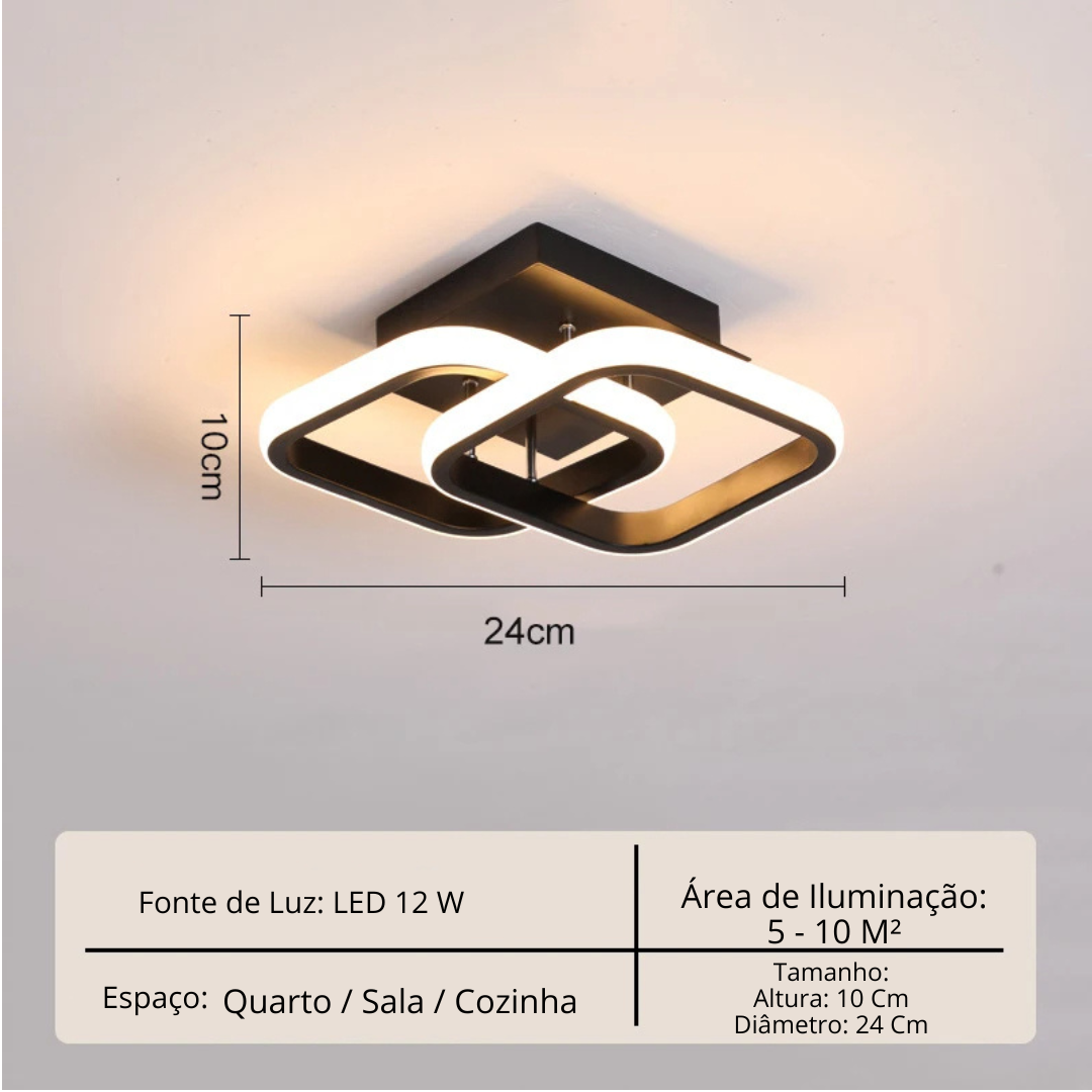 Lustre Moderno em LED para Sala de Estar - Iluminação Elegante e Eficiente