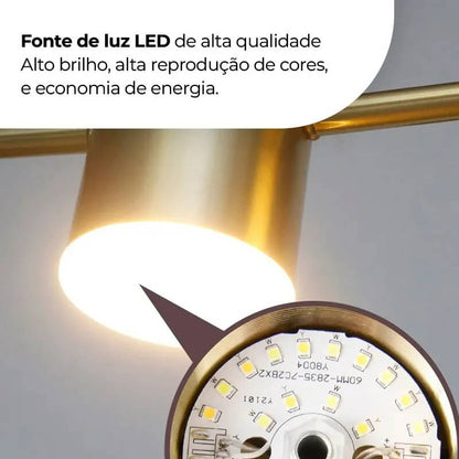 Lustre Moderno para Sala de Estar Saint Louise - Iluminação Elegante e Estilizada