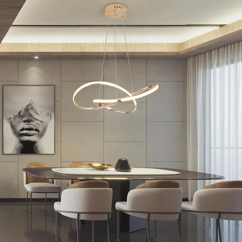 Lustre Pendente Circular Moderno Duplo com Iluminação LED