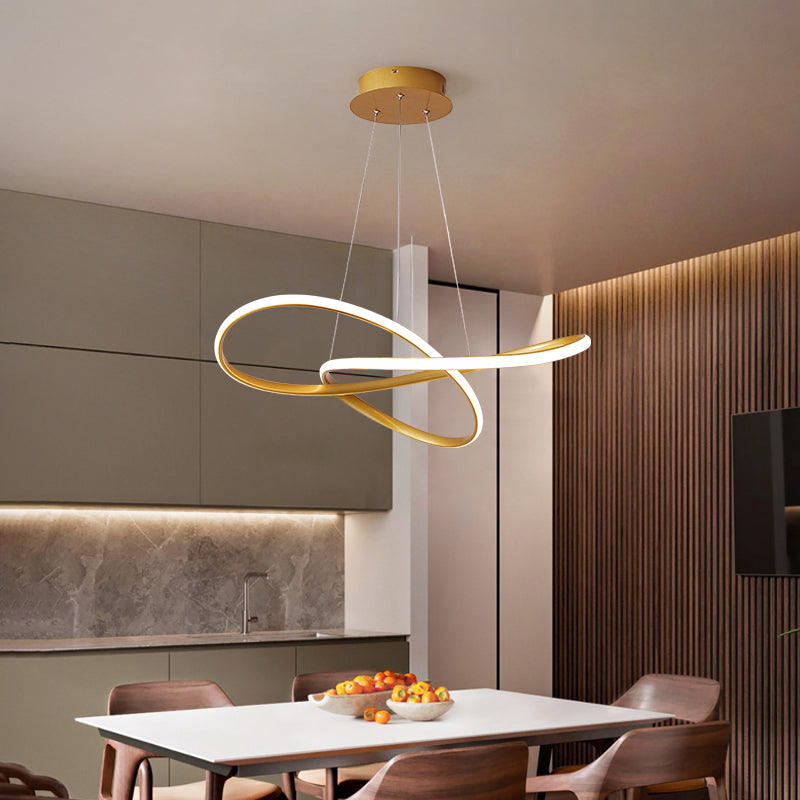 Lustre Pendente Circular Moderno Duplo com Iluminação LED