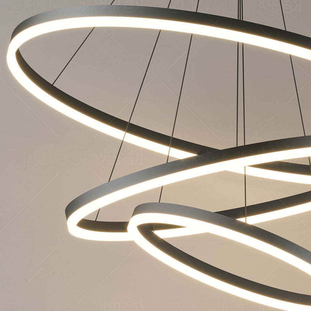 Lustre Pendente Circular Triplo com Iluminação LED