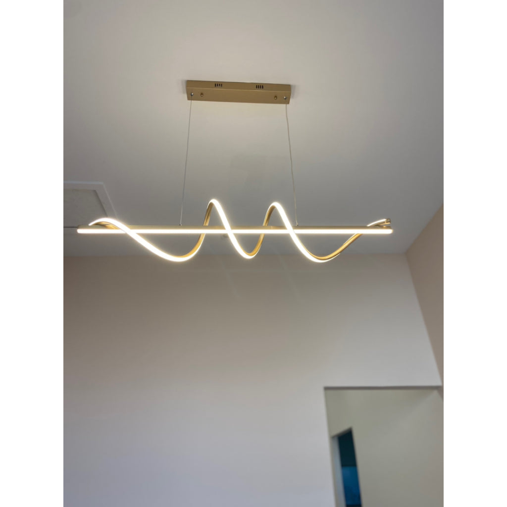 Lustre Pendente LED 45W 3 em 1 Moderno para Quarto e Sala Dourado