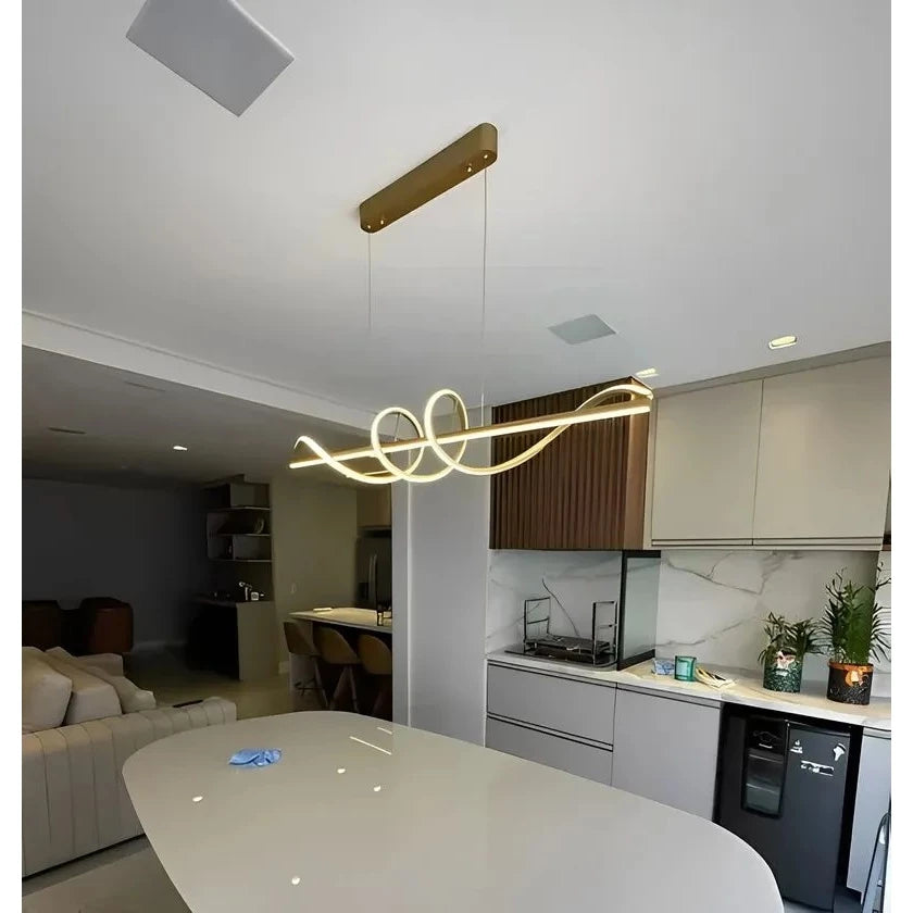 Lustre Pendente LED 45W 3 em 1 Moderno para Quarto e Sala Dourado