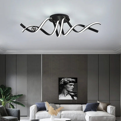 Lustre Pendente Linear Minimalista em Ondas