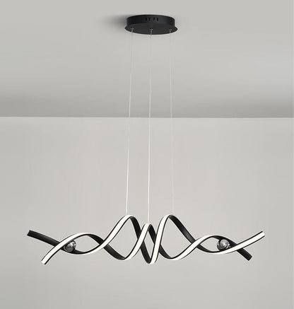 Lustre Pendente Linear Minimalista em Ondas
