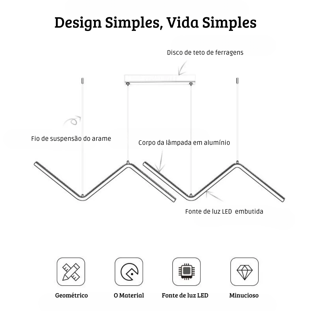 Lustre Pendente Moderno Minimalista de Alta Qualidade