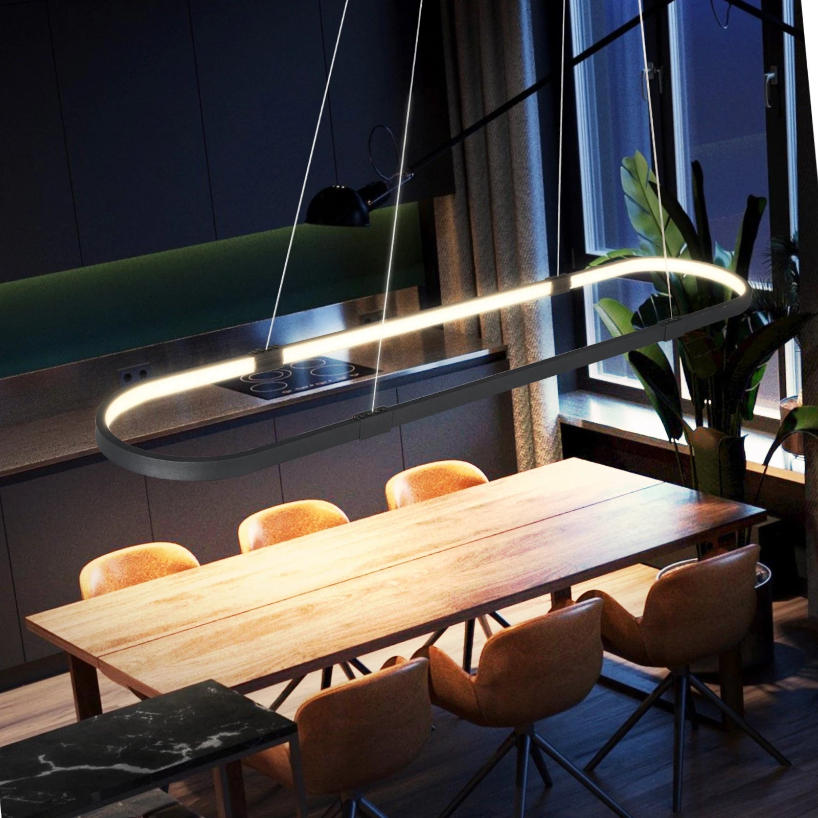 Lustre Pendente Moderno com Controle Remoto - Modelo Vallbona
