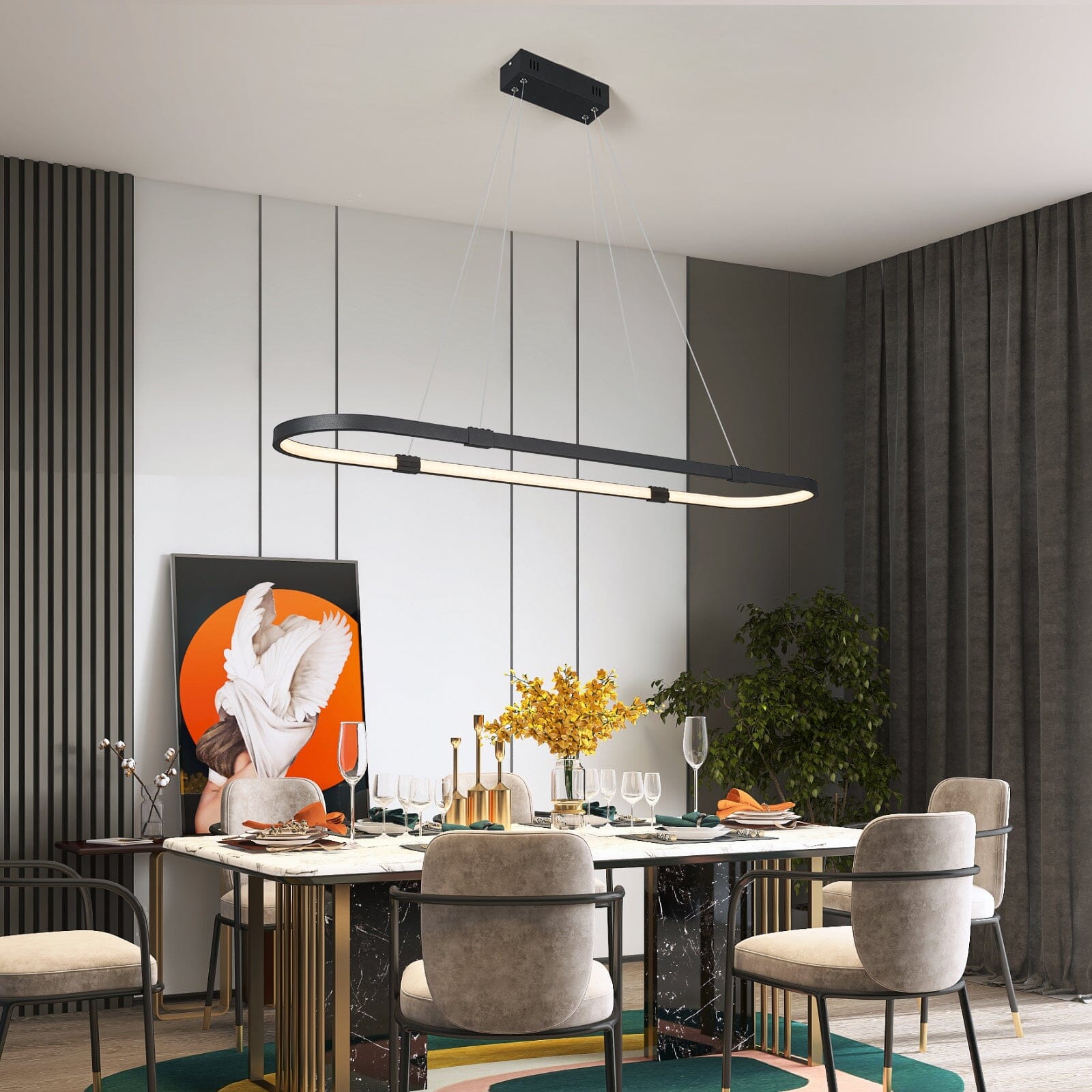 Lustre Pendente Moderno com Controle Remoto - Modelo Vallbona