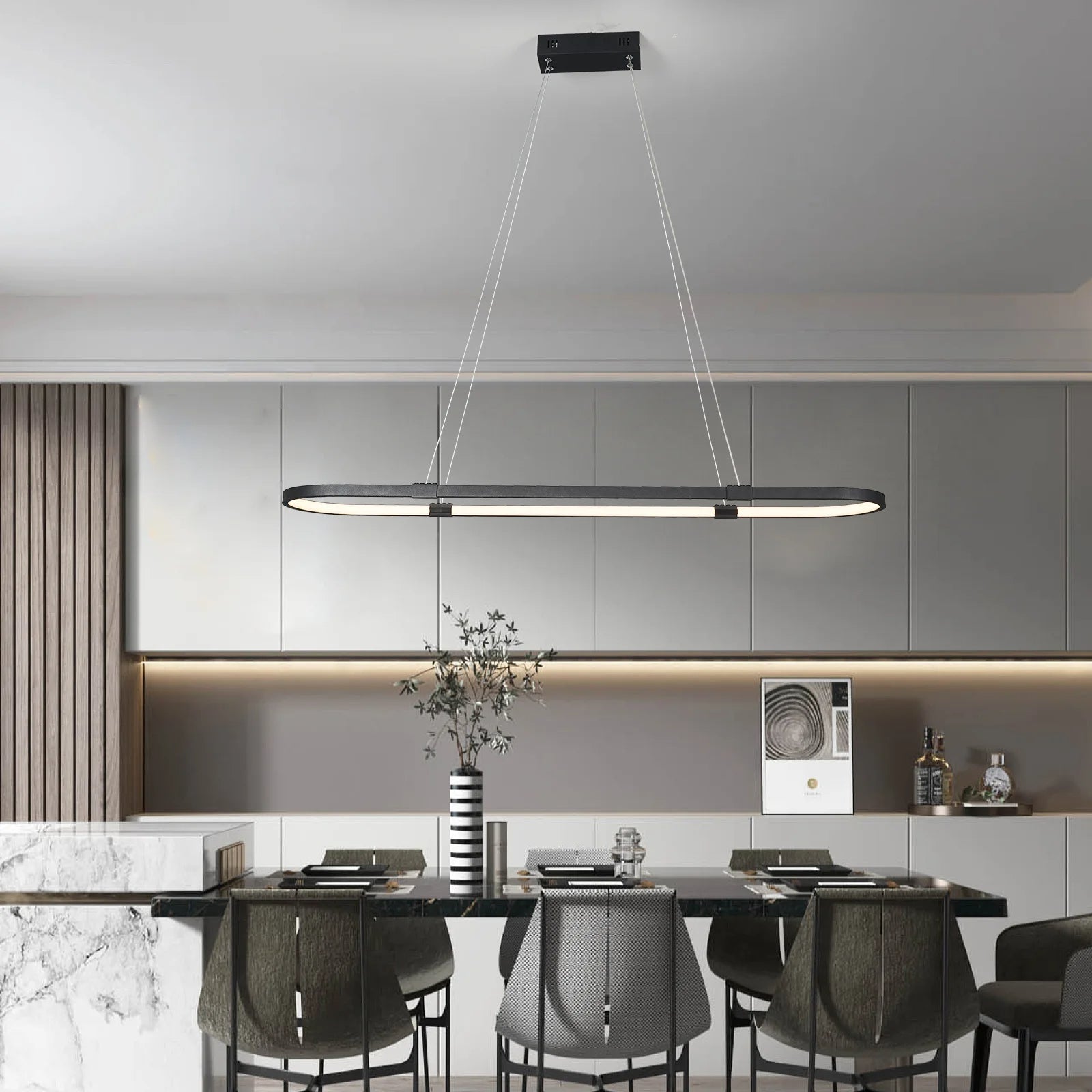 Lustre Pendente Moderno com Controle Remoto - Modelo Vallbona