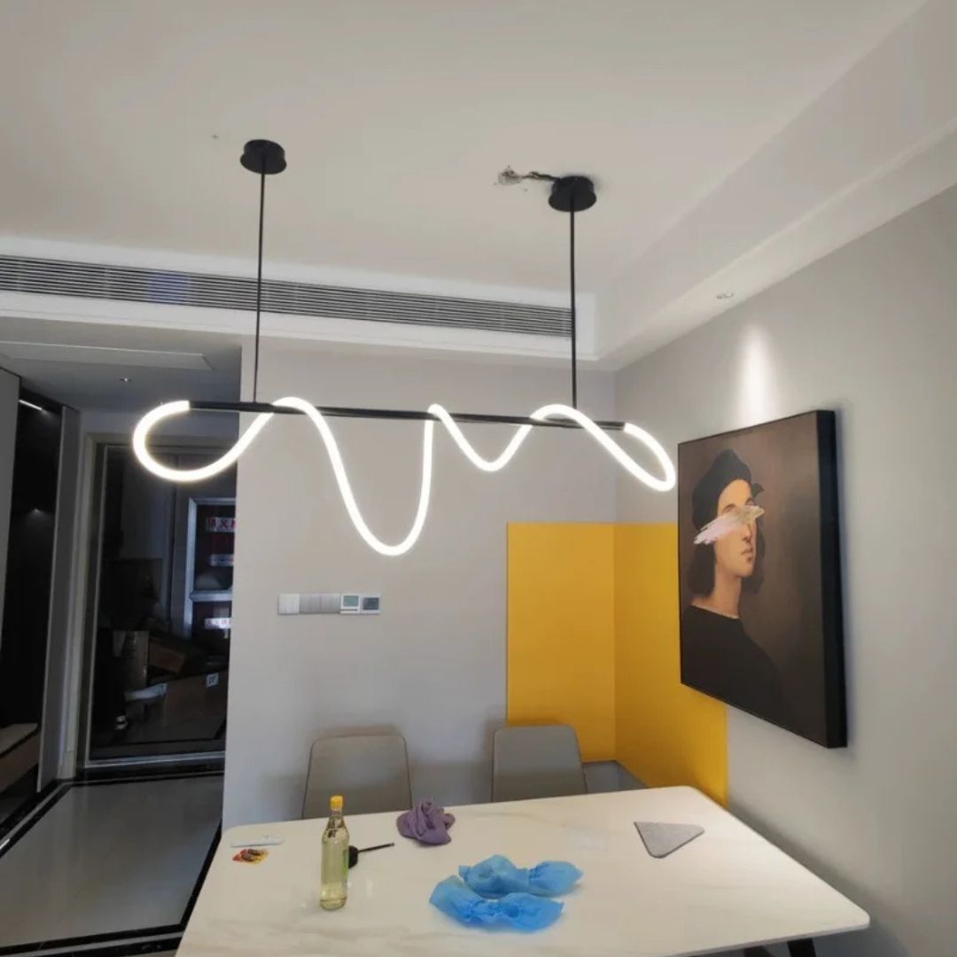 Lustre Pendente de LED Moderno para Sala de Estar - Iluminação Elegante e Eficiente