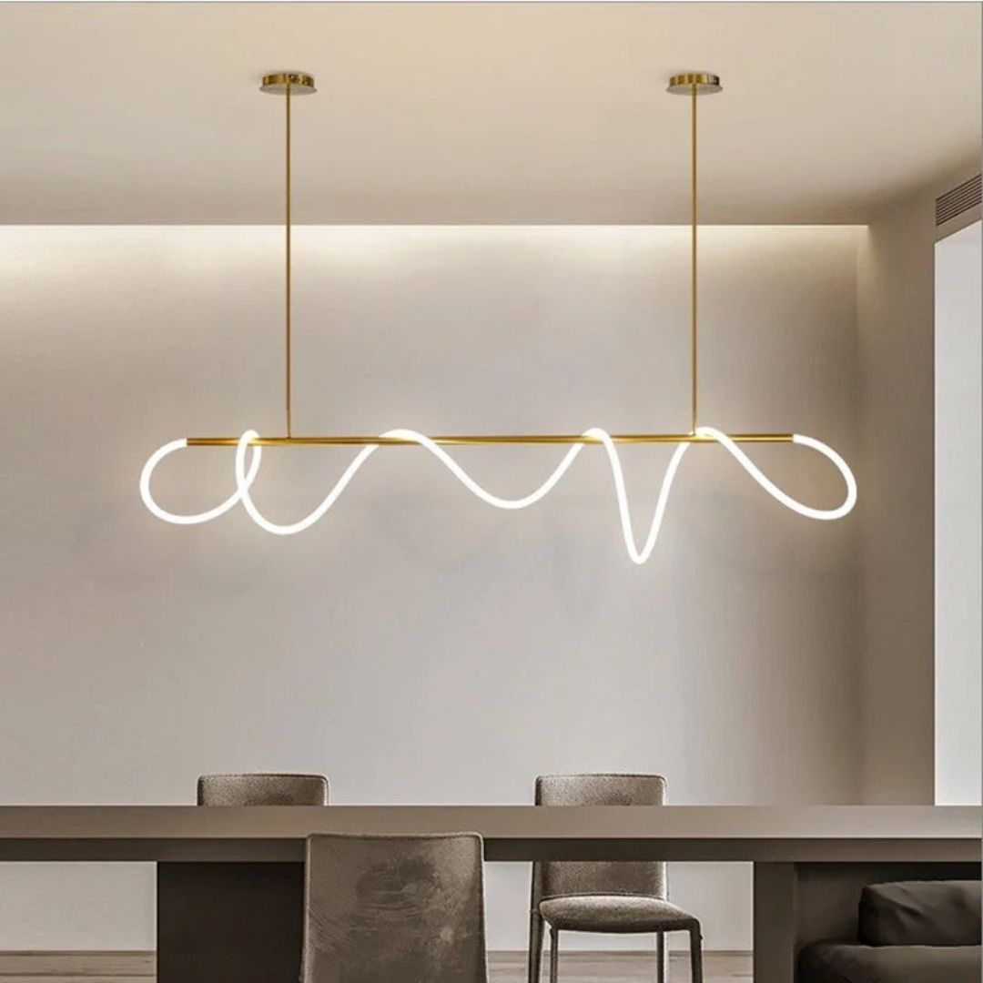 Lustre Pendente de LED Moderno para Sala de Estar - Iluminação Elegante e Eficiente