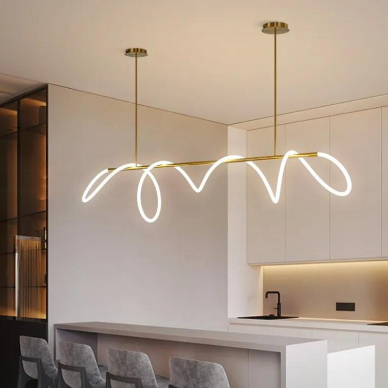 Lustre Pendente de LED Moderno para Sala de Estar - Iluminação Elegante e Eficiente