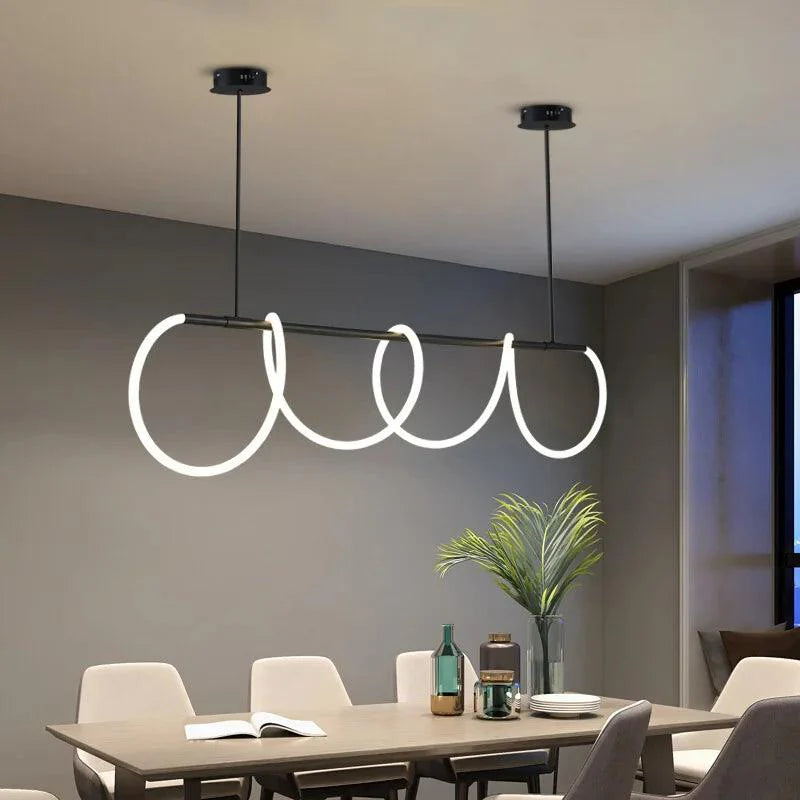 Lustre Pendente de LED Moderno para Sala de Estar - Iluminação Elegante e Eficiente