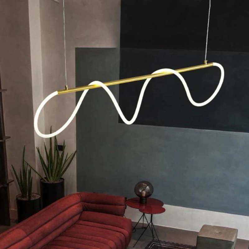 Lustre Pendente de LED Moderno para Sala de Estar - Iluminação Elegante e Eficiente