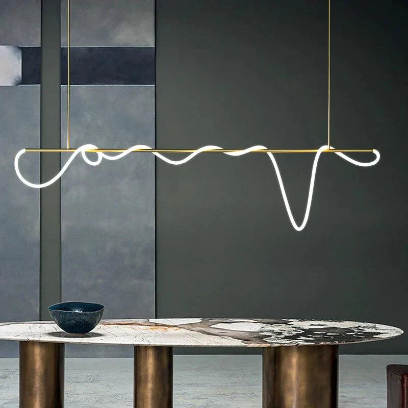 Lustre Pendente de LED Moderno para Sala de Estar - Iluminação Elegante e Eficiente