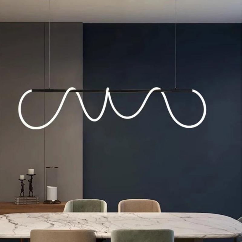 Lustre Pendente de LED Moderno para Sala de Estar - Iluminação Elegante e Eficiente