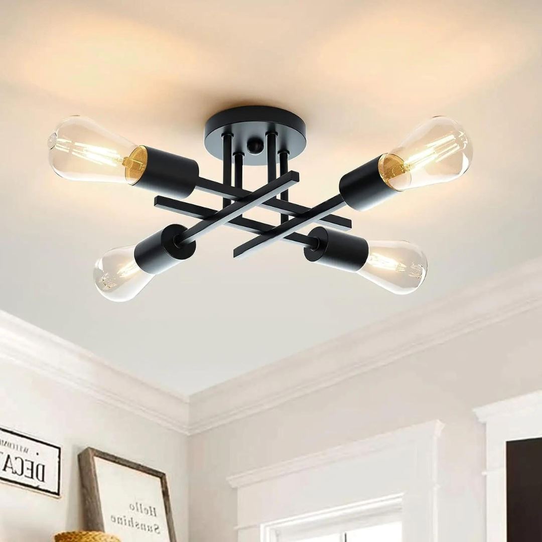 Lustre de Teto Industrial Moderno - Luminária Elegante para Ambientes Contemporâneos