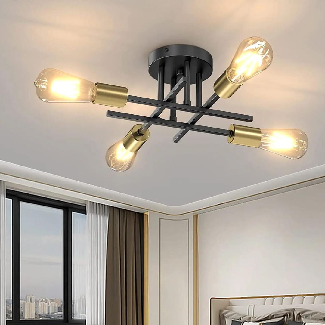 Lustre de Teto Industrial Moderno - Luminária Elegante para Ambientes Contemporâneos