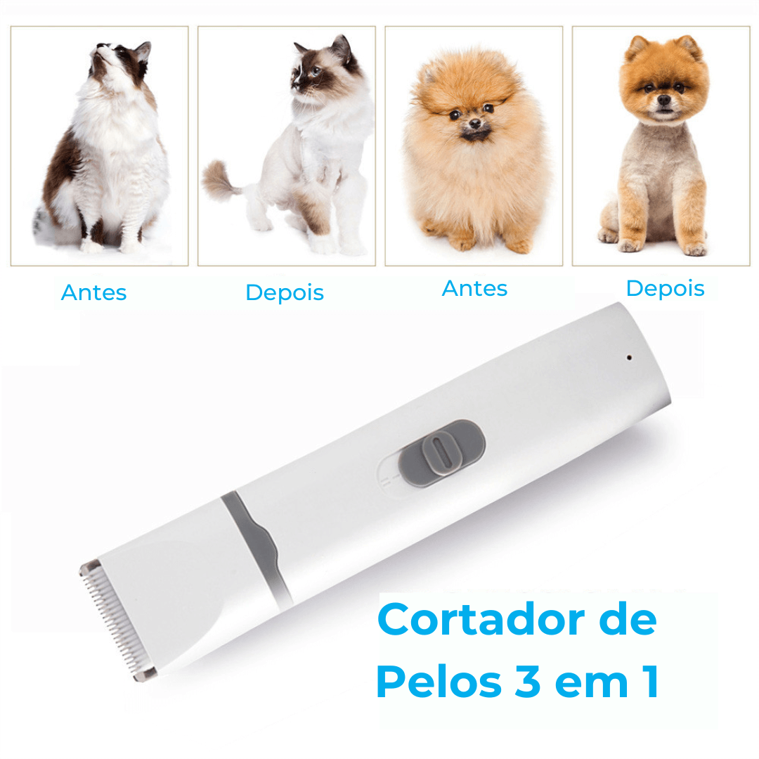 Máquina 3 em 1 para Cortar Pelos e Lixar Unhas - Acessório de Beleza Multifuncional