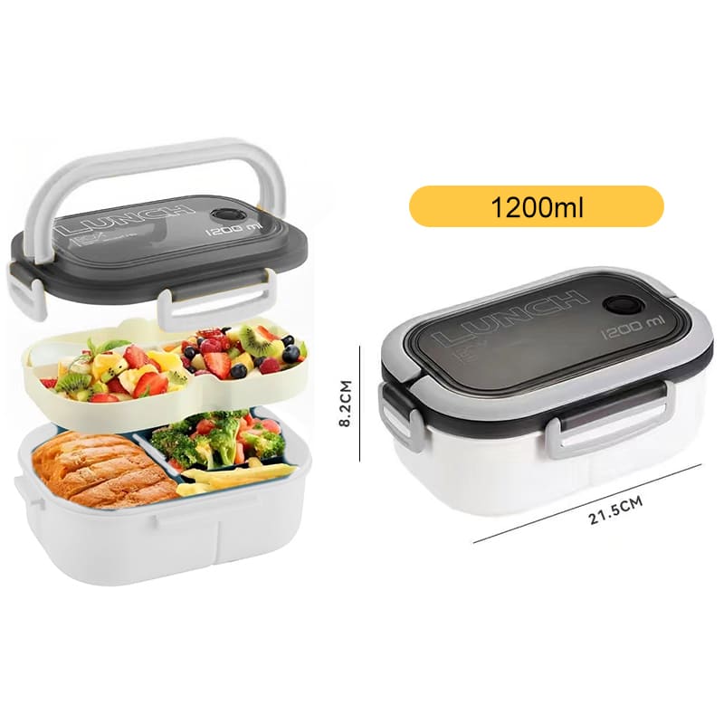 Marmita Térmica Hermética de 1200ml - Recipiente de Alimentos Doble Pared