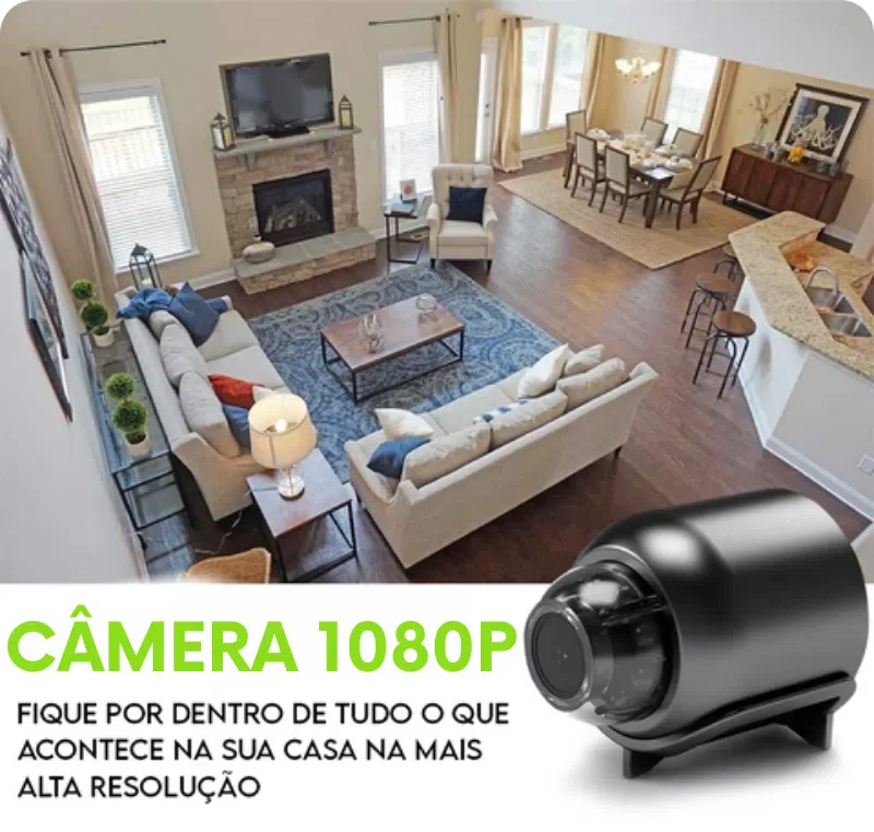 Micro Câmera Espiã WiFi 1080P HD com Visão Noturna - Câmera Secreta Compacta