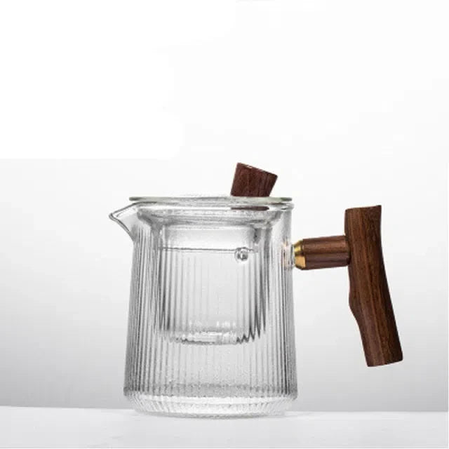Mini Bule Canelado com Infusor de Chá - Acessório para Preparo de Bebidas