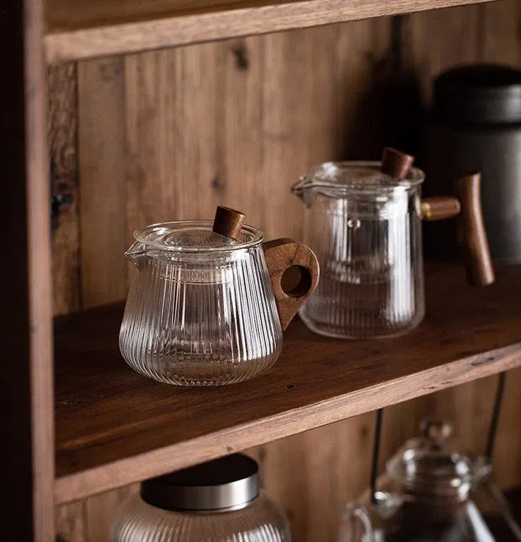 Mini Bule Canelado com Infusor de Chá - Acessório para Preparo de Bebidas
