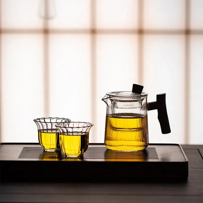 Mini Bule Canelado com Infusor de Chá - Acessório para Preparo de Bebidas