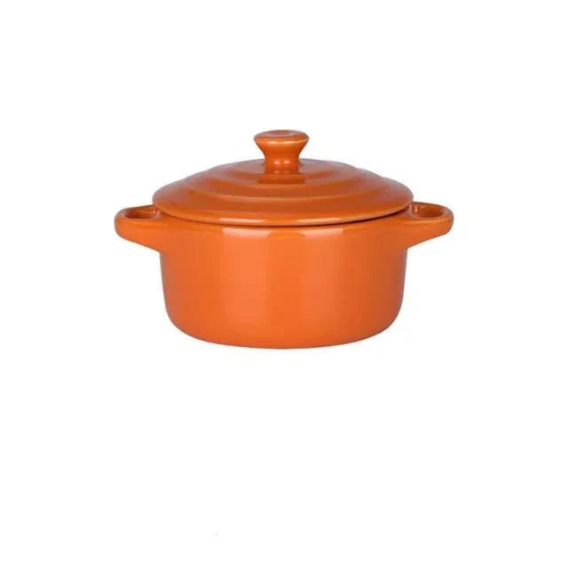 Mini Caçarola de Cerâmica para Cozinha - Utensílio de Cozimento Compacto