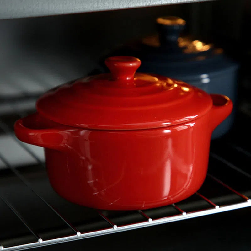 Mini Caçarola de Cerâmica para Cozinha - Utensílio de Cozimento Compacto