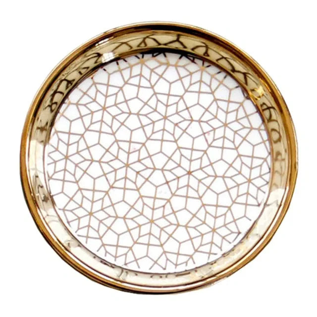 Mini Prato em Cerâmica Dourado em Forma de Coração