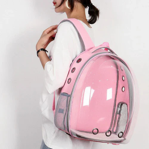 Mochila de Transporte Transparente para Gatos con Ventanas de Visibilidad