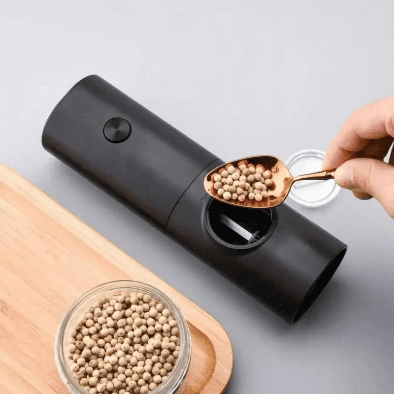 Moedor Elétrico de Pimenta e Sal do Himalaia - Utensílio de Cozinha para Temperos