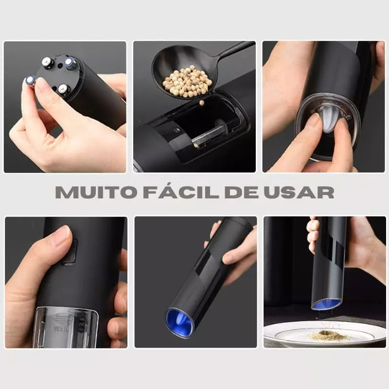 Moedor Elétrico de Pimenta e Temperos - Ideal para Cozinha