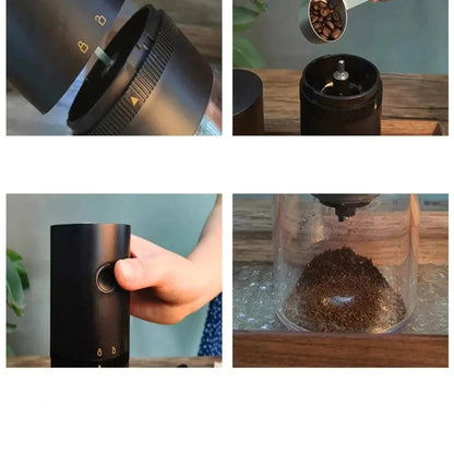 Moedor de Café Elétrico Portátil Recarregável com Lâminas de Aço Inoxidável