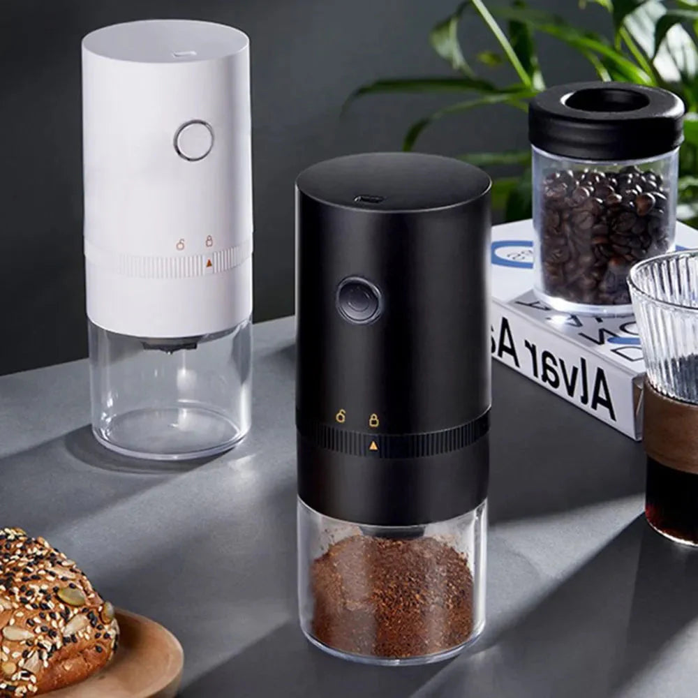 Moedor de Café Elétrico Portátil Recarregável com Lâminas de Aço Inoxidável