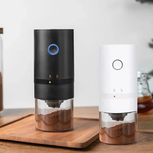 Moedor de Café Elétrico Portátil Recarregável com Lâminas de Aço Inoxidável