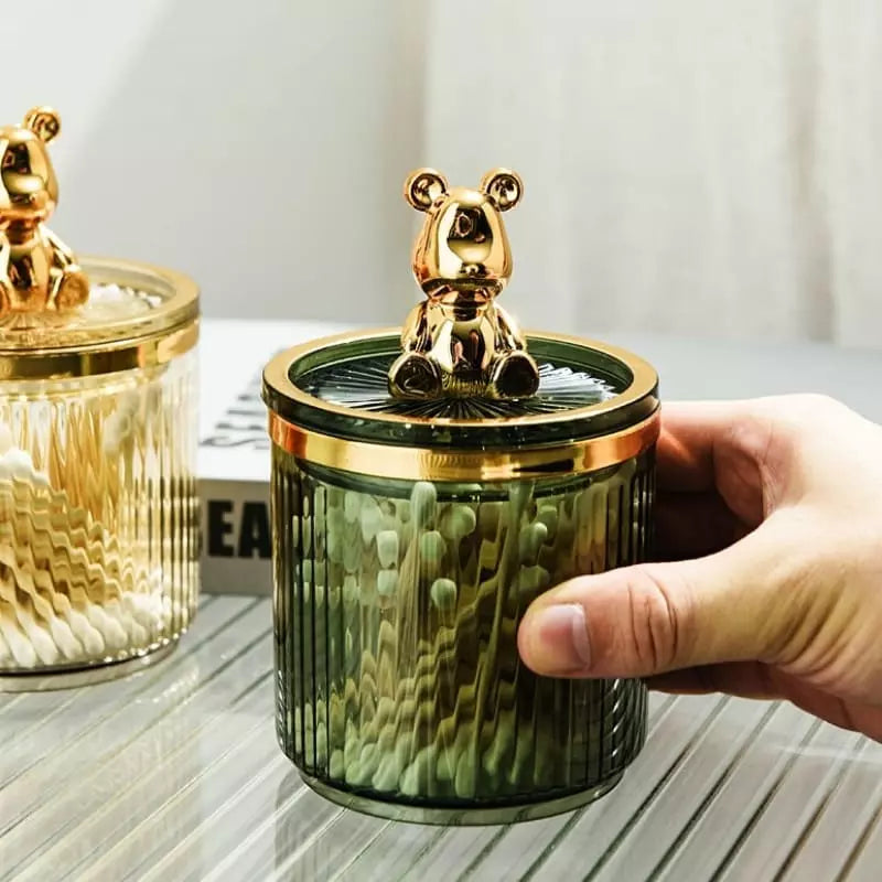 Organizador Acrílico para Cotonetes e Algodão - Armazenamento Prático e Elegante