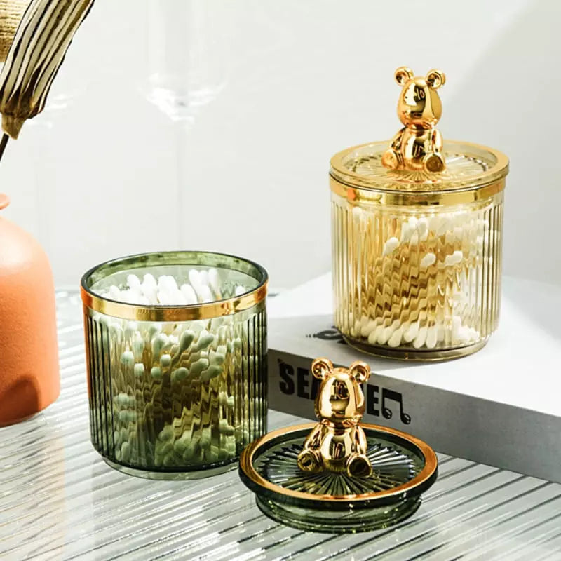 Organizador Acrílico para Cotonetes e Algodão - Armazenamento Prático e Elegante