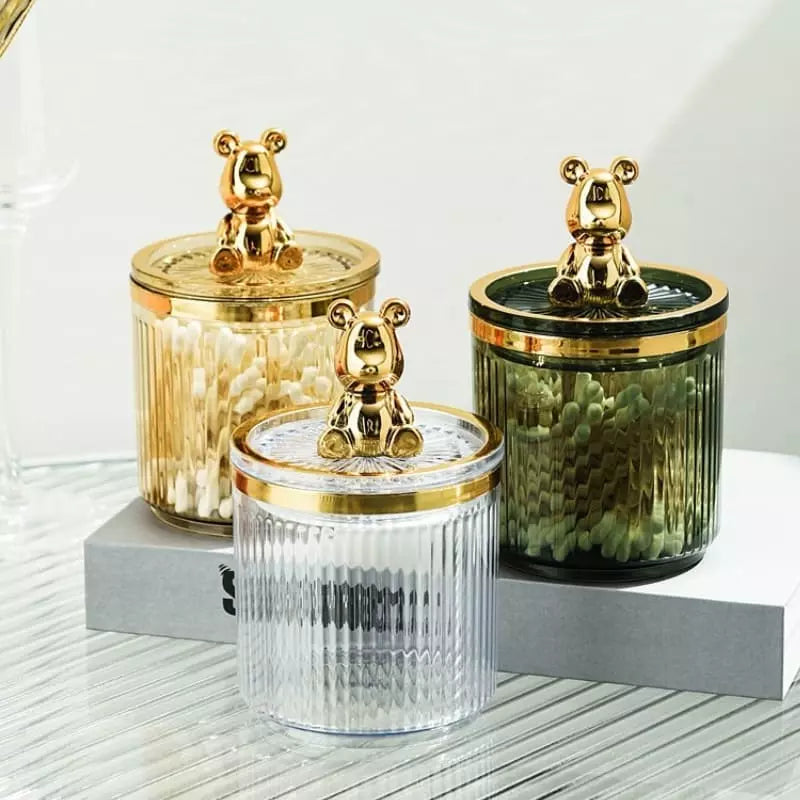 Organizador Acrílico para Cotonetes e Algodão - Armazenamento Prático e Elegante