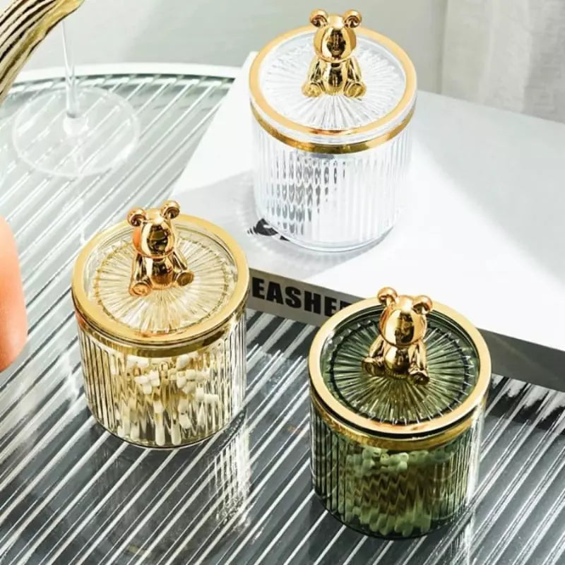 Organizador Acrílico para Cotonetes e Algodão - Armazenamento Prático e Elegante