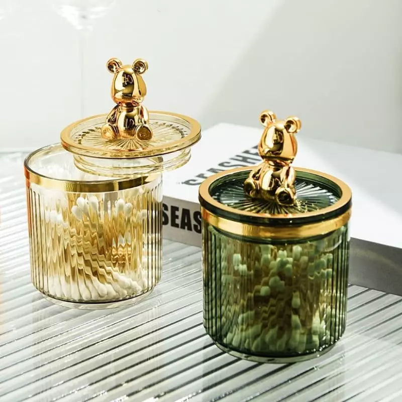 Organizador Acrílico para Cotonetes e Algodão - Armazenamento Prático e Elegante