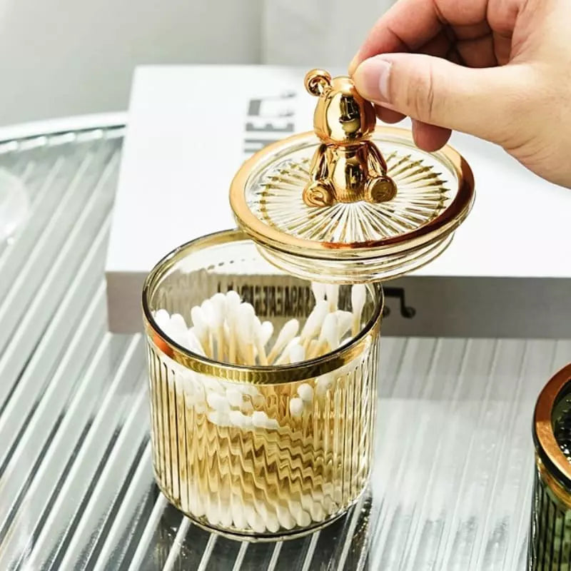 Organizador Acrílico para Cotonetes e Algodão - Armazenamento Prático e Elegante