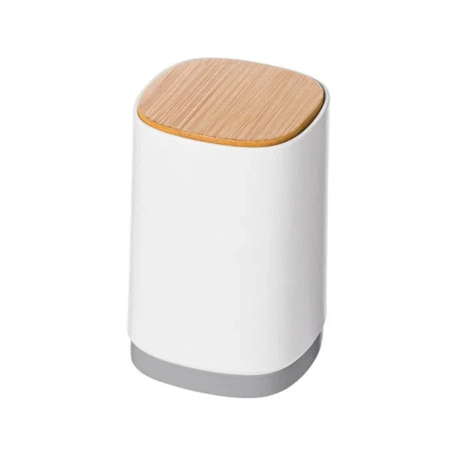 Organizador Automático com Tampa de Bambu para Objetos
