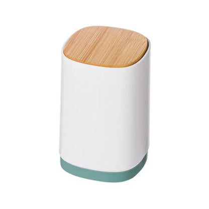 Organizador Automático com Tampa de Bambu para Objetos