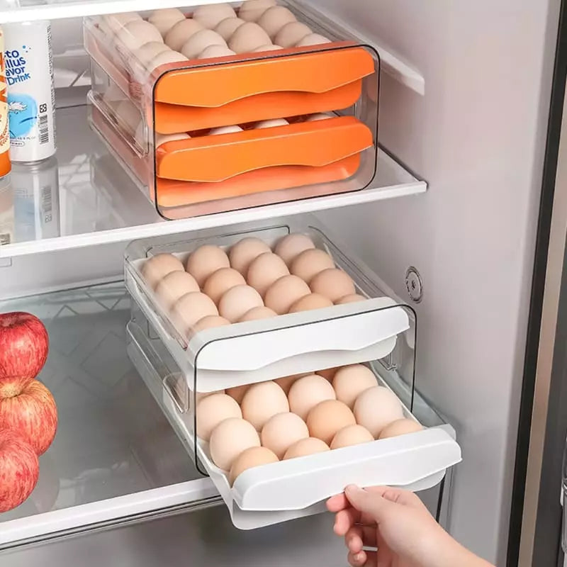 Organizador de Geladeira com Gavetas para Ovos e Compartimentos