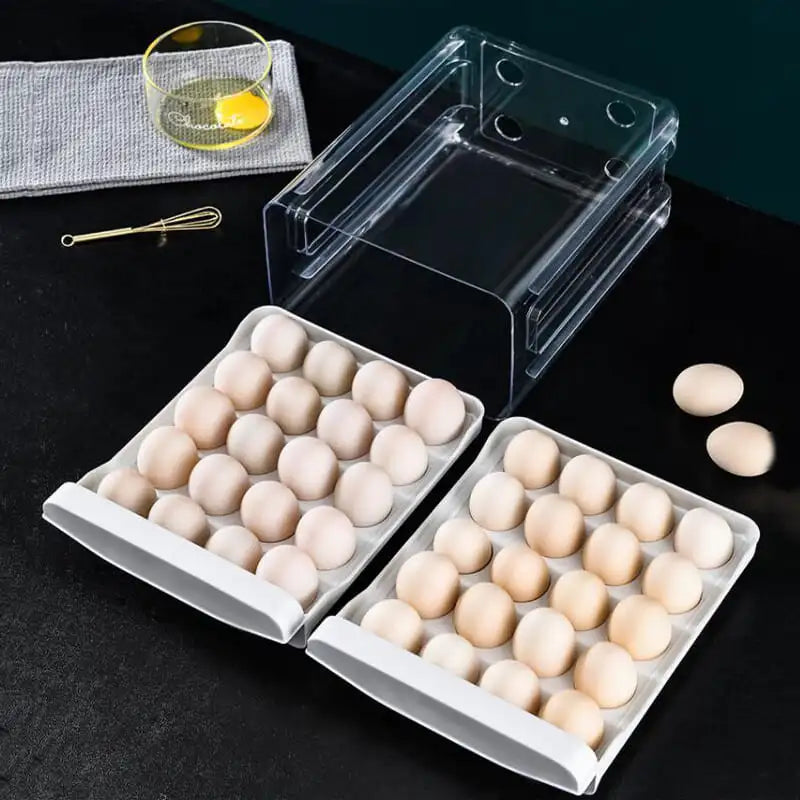 Organizador de Geladeira com Gavetas para Ovos e Compartimentos
