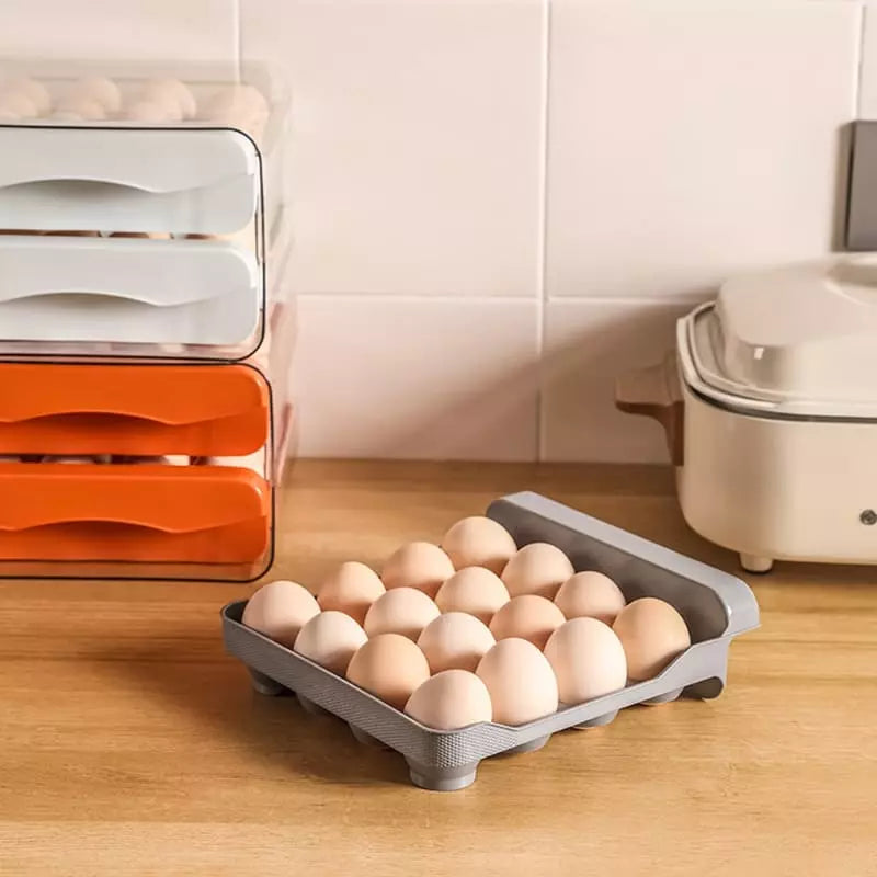 Organizador de Geladeira com Gavetas para Ovos e Compartimentos