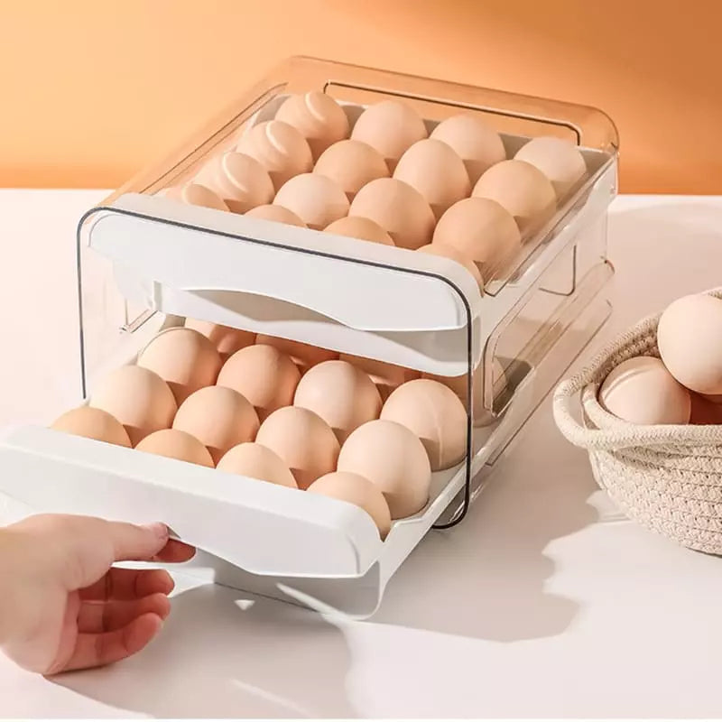 Organizador de Geladeira com Gavetas para Ovos e Compartimentos